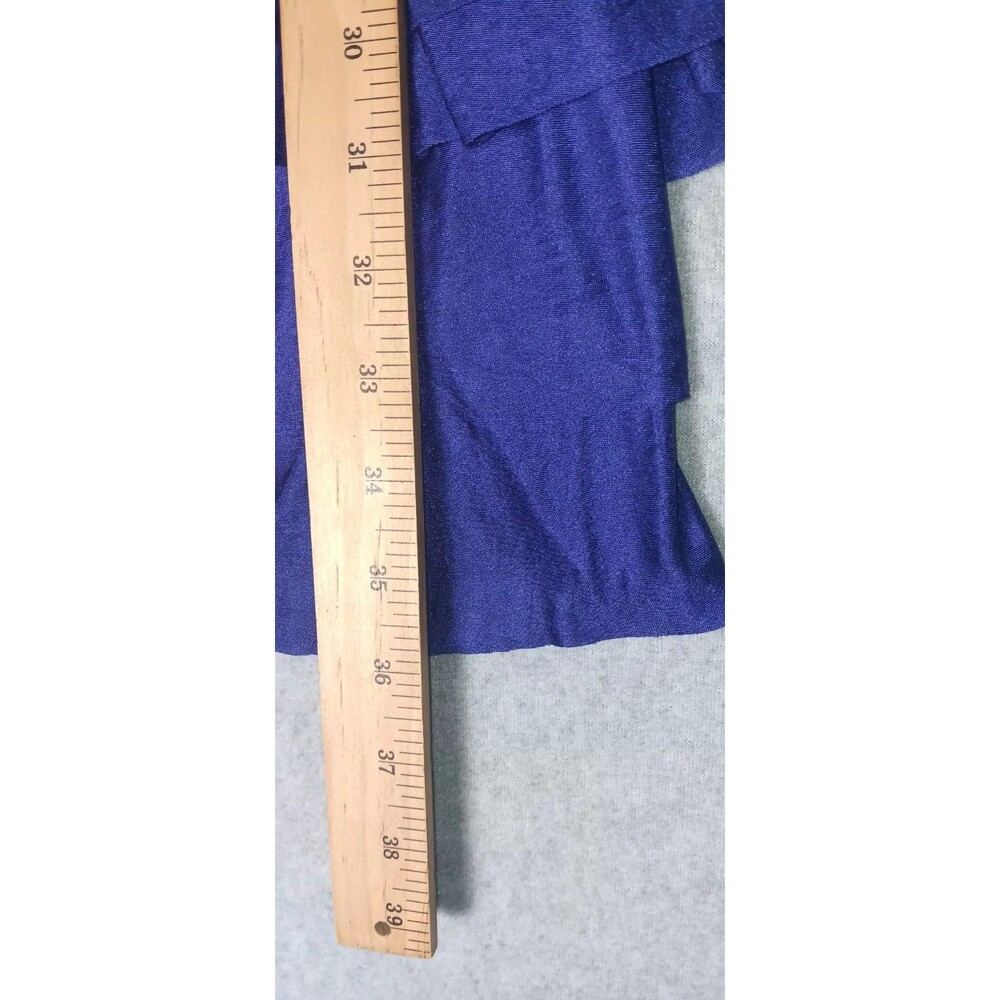 BCBG Maxazria One Shoulder Tiered Ruffle Layered Mini Cocktail Dress L Blue Y2K - Picture 10 of 13